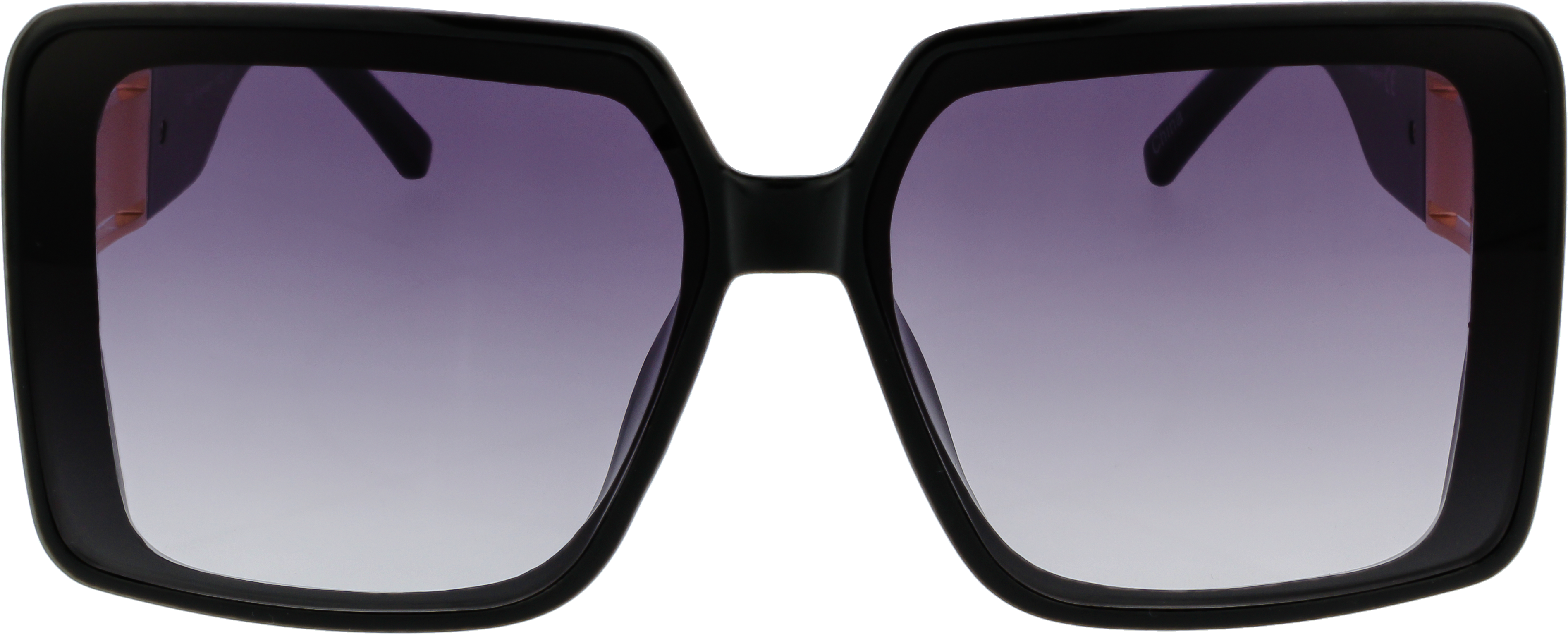 Black Square Oversized Sunglasses purple lens Trendy Oversized Square Sunglasses | Anne Klein main image 2